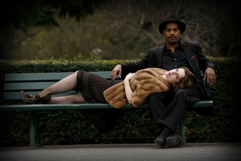 Two romantics lounging at The TrocodÃ©ro.